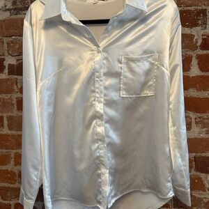 Silky White Button Up